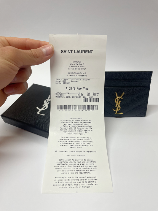 Tarjetero Saint Laurent + Factura (1:1)