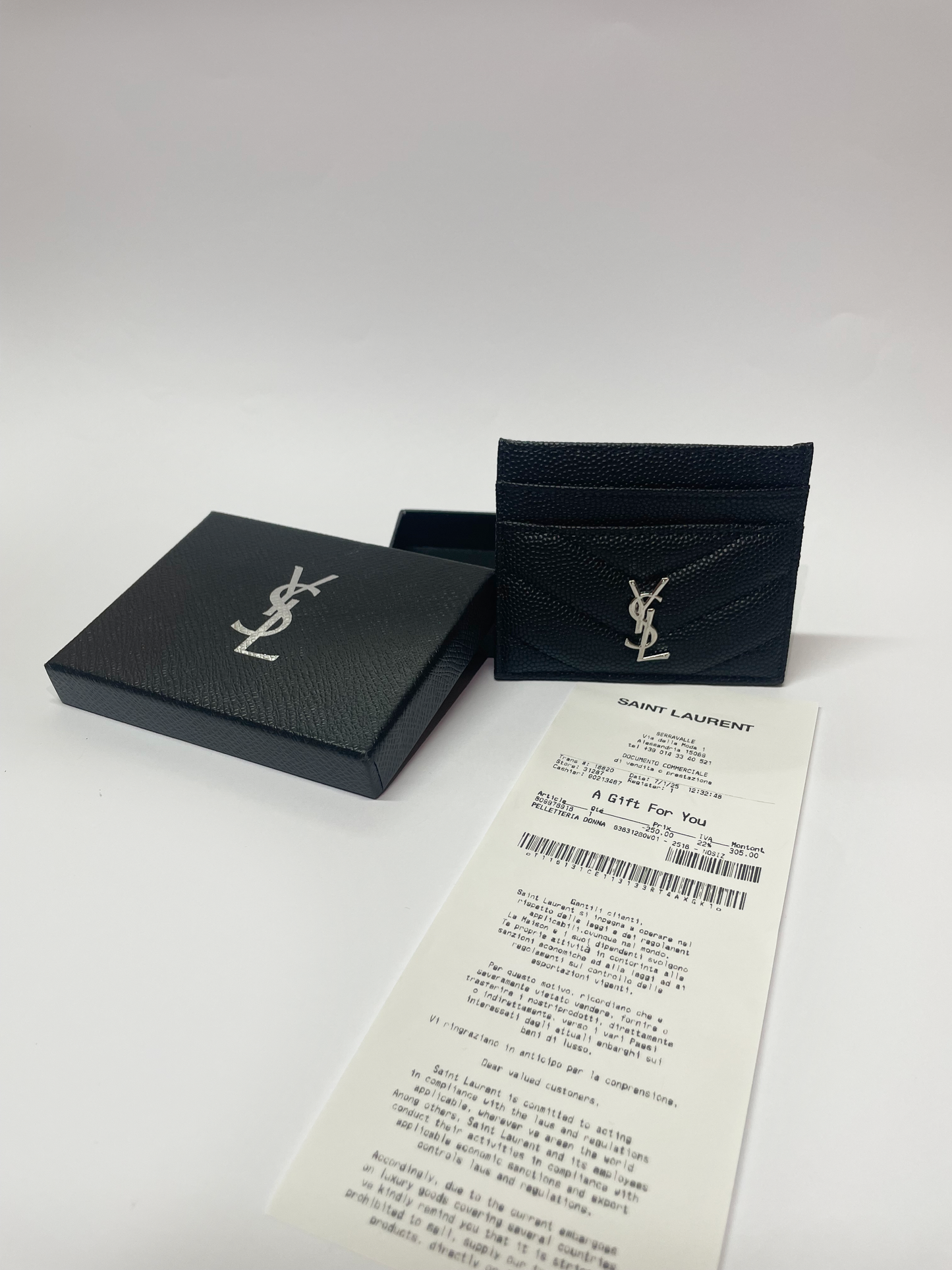 Tarjetero Saint Laurent + Factura (1:1)