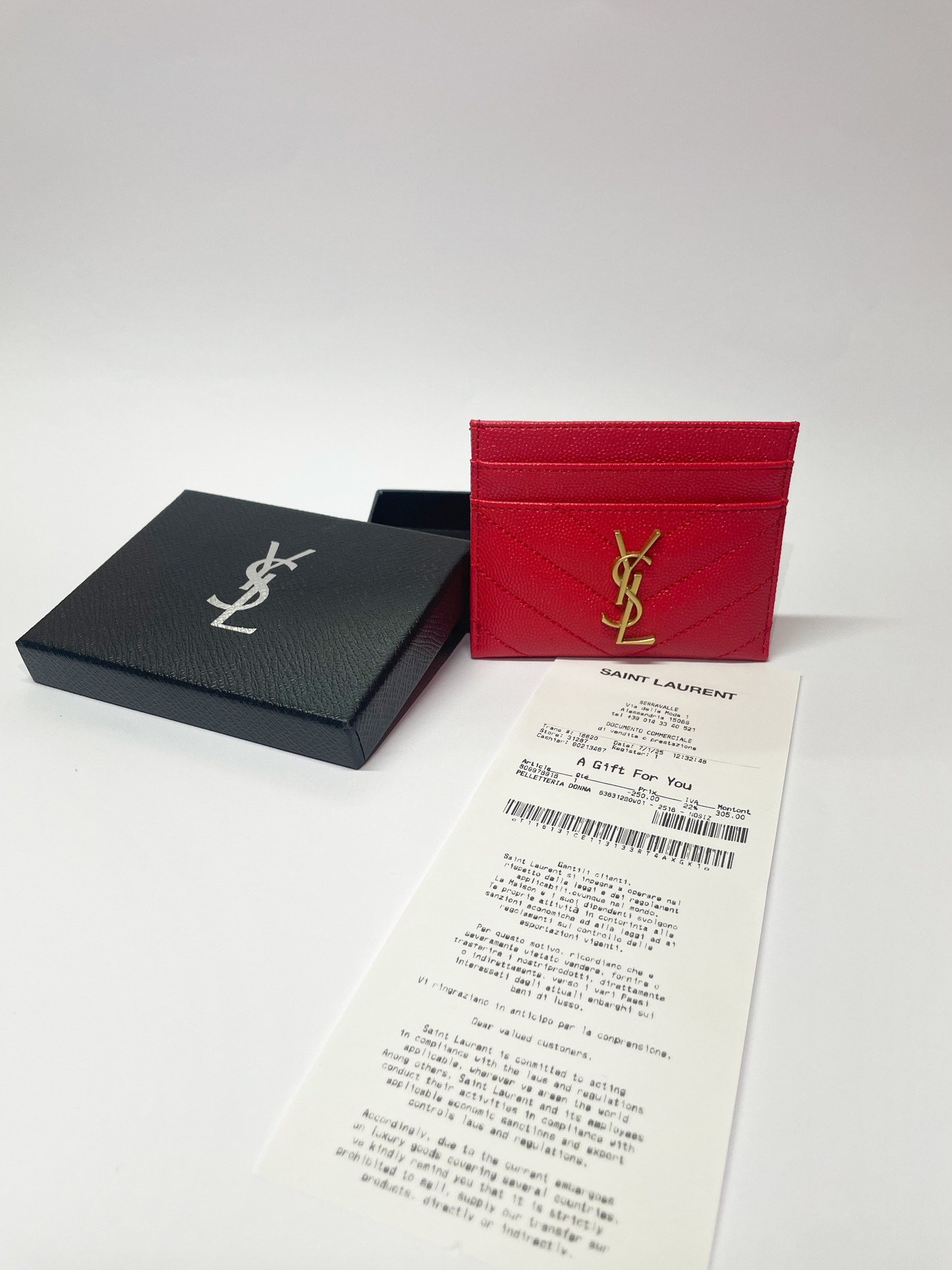 Tarjetero Saint Laurent + Factura (1:1)
